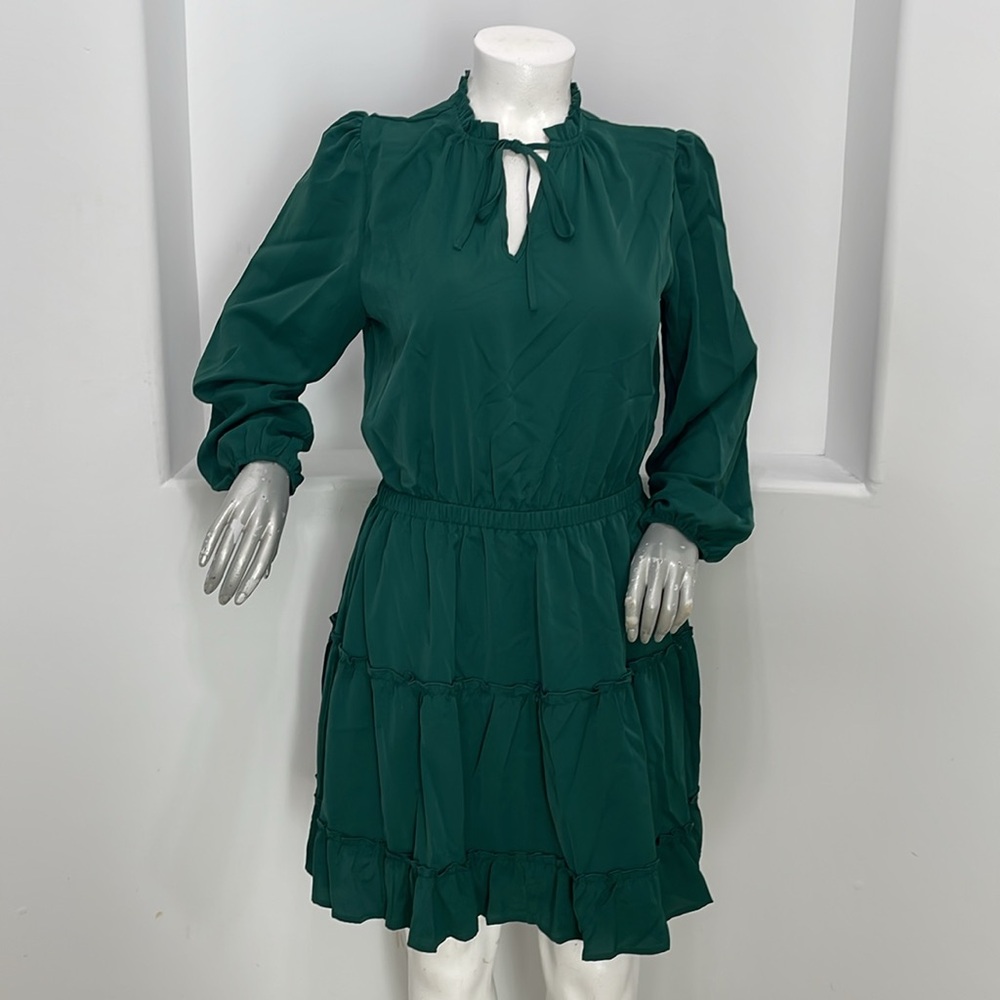 BTFBM Long Sleeve Tunic Dress Green Size XL